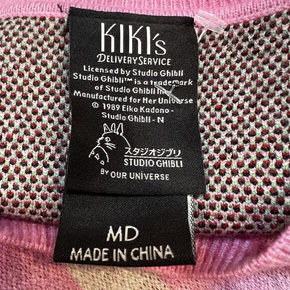 Kikis Delivery Service Sweater Studio Ghibli Jiji Cat Women's Size Med Boxlunch - Picture 6 of 9